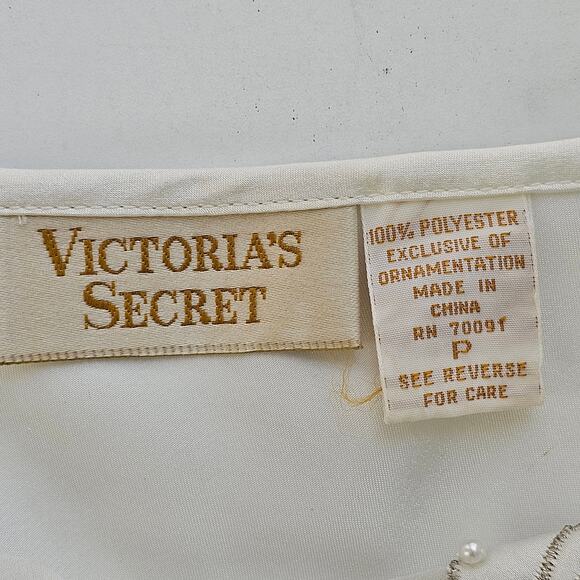 VTG Victoria Secret Gold label white 2 piece slip gown and bed jacket Small - Picture 5 of 16